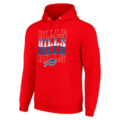 Buffalo Bills Starter Four Team Name Logo Fleece Pullover Hoodie - Red - NFL