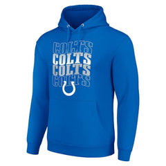 Indianapolis Colts Starter Four Team Name Logo Fleece Pullover Hoodie - Royal - NFL