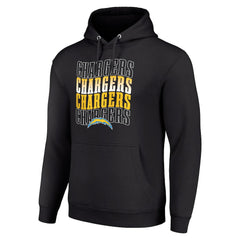 Los Angeles Chargers Starter Four Team Name Logo Fleece Pullover Hoodie - Black - NFL