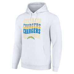 Los Angeles Chargers Starter Four Team Name Logo Fleece Pullover Hoodie - White - NFL