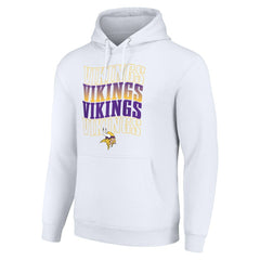 Minnesota Vikings Starter Four Team Name Logo Fleece Pullover Hoodie - White - NFL