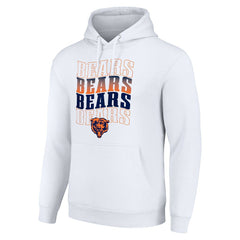 Chicago Bears Starter Four Team Name Logo Fleece Pullover Hoodie - White - NFL
