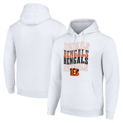 Cincinnati Bengals Starter Four Team Name Logo Fleece Pullover Hoodie - White - NFL