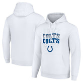 Indianapolis Colts Starter Four Team Name Logo Fleece Pullover Hoodie - White - NFL
