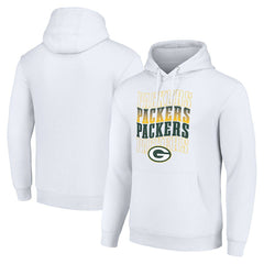 Green Bay Packers Starter Four Team Name Logo Fleece Pullover Hoodie - White - NFL