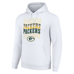 Green Bay Packers Starter Four Team Name Logo Fleece Pullover Hoodie - White - NFL
