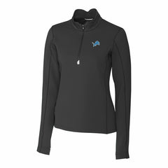 Detroit Lions Cutter & Buck Women's Traverse Stretch Quarter-Zip Pullover Top - Black - NFL