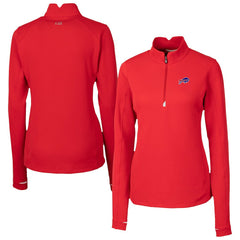 Buffalo Bills Cutter & Buck Women's Traverse Stretch Quarter-Zip Pullover Top - Red - NFL