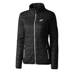 Philadelphia Eagles Cutter & Buck Women's Rainier PrimaLoft Eco Insulated Full-Zip Puffer Jacket - Black - NFL