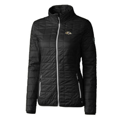 Baltimore Ravens Cutter & Buck Women's Rainier PrimaLoft Eco Insulated Full-Zip Puffer Jacket - Black - NFL
