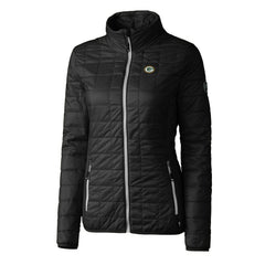 Green Bay Packers Cutter & Buck Women's Rainier PrimaLoft Eco Insulated Full-Zip Puffer Jacket - Black - NFL