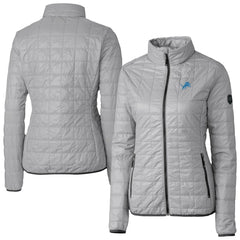 Detroit Lions Cutter & Buck Women's Rainier PrimaLoft Eco Insulated Full-Zip Puffer Jacket - Gray - NFL