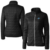 Detroit Lions Cutter & Buck Women's Rainier PrimaLoft Eco Insulated Full-Zip Puffer Jacket - Black - NFL