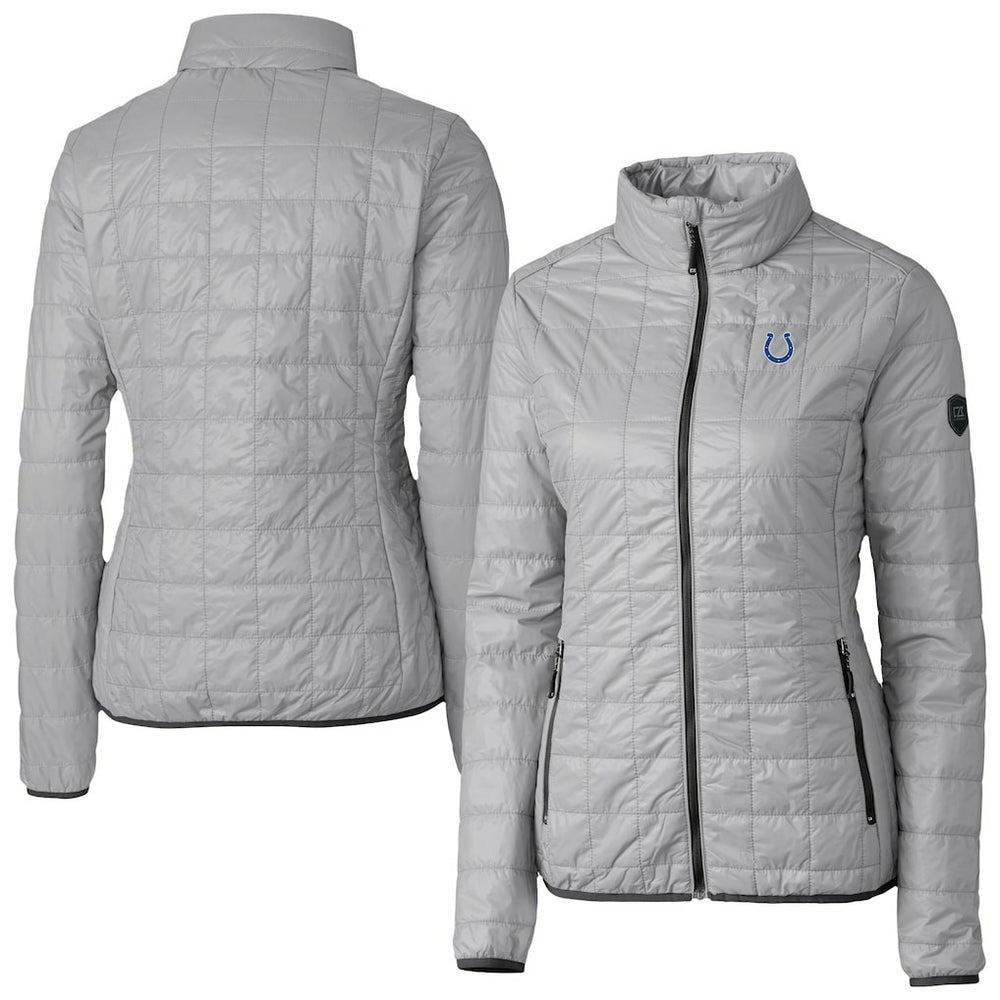 Indianapolis Colts Cutter & Buck Women's Rainier PrimaLoft Eco Insulated Full-Zip Puffer Jacket - Gray - NFL