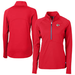 Kansas City Chiefs Cutter & Buck Women's Adapt Eco Knit Stretch Recycled Half-Zip Pullover Top - Red - NFL