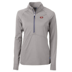 San Francisco 49ers Cutter & Buck Women's Adapt Eco Knit Stretch Recycled Half-Zip Pullover Top - Gray - NFL