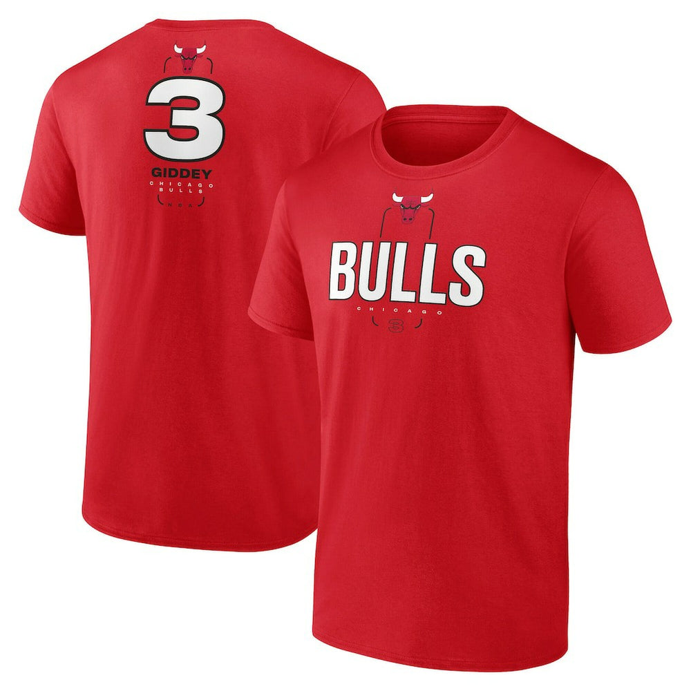 Josh Giddey Chicago Bulls Behind The Back Name & Number T-Shirt - Red