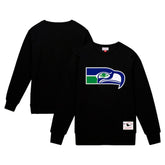 Seattle Seahawks Basic Fleece Pullover Sweatshirt - Black - Mitchell & Ness