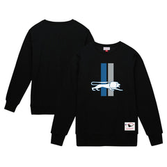 Detroit Lions Basic Fleece Pullover Sweatshirt - Black - Mitchell & Ness