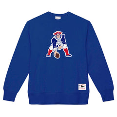 New England Patriots Basic Fleece Pullover Sweatshirt - Navy - Mitchell & Ness