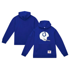 Indianapolis Colts Helmet Logo Vintage Pullover Hoodie - Royal - Mitchell & Ness