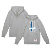 Detroit Lions Vintage Pullover Hoodie - Heather Gray - Mitchell & Ness