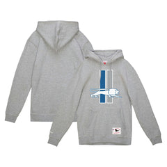 Detroit Lions Vintage Pullover Hoodie - Heather Gray - Mitchell & Ness