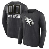 Arizona Cardinals Personalized Name & Number Monochrome Long Sleeve T-Shirt - Charcoal - NFL