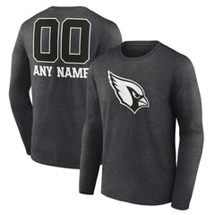 Arizona Cardinals Personalized Name & Number Monochrome Long Sleeve T-Shirt - Charcoal - NFL
