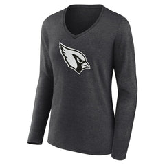 Arizona Cardinals Women's Personalized Name & Number Monochrome V-neck T-Shirt - Charcoal - NFL