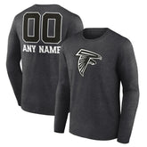 Atlanta Falcons Personalized Name & Number Monochrome Long Sleeve T-Shirt - Charcoal - NFL