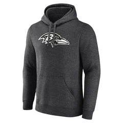 Baltimore Ravens Personalized Name & Number Monochrome Pullover Hoodie - Charcoal - NFL