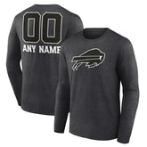 Buffalo Bills Personalized Name & Number Monochrome Long Sleeve T-Shirt - Charcoal - NFL