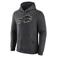 Buffalo Bills Personalized Name & Number Monochrome Pullover Hoodie - Charcoal - NFL