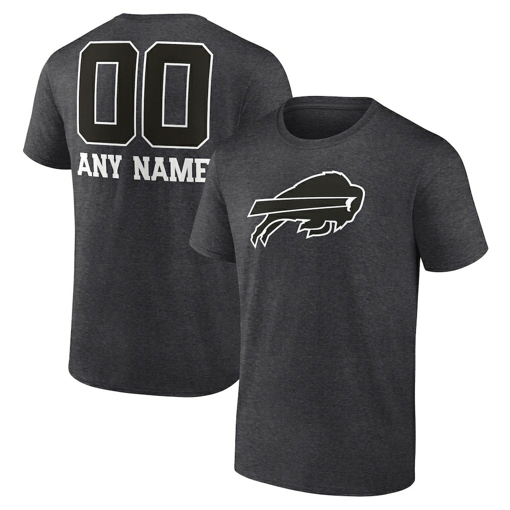 Buffalo Bills Personalized Name & Number Monochrome T-Shirt - Charcoal - NFL