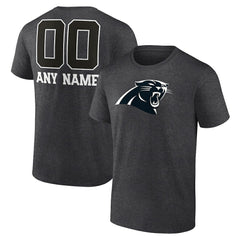 Carolina Panthers Personalized Name & Number Monochrome T-Shirt - Charcoal - NFL