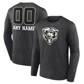 Chicago Bears Personalized Name & Number Monochrome Long Sleeve T-Shirt - Charcoal - NFL