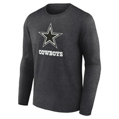 Dallas Cowboys Personalized Name & Number Monochrome Long Sleeve T-Shirt - Charcoal - NFL