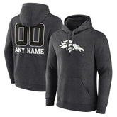 Denver Broncos Personalized Name & Number Monochrome Pullover Hoodie - Charcoal - NFL