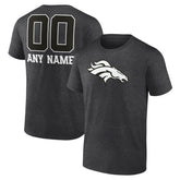 Denver Broncos Personalized Name & Number Monochrome T-Shirt - Charcoal - NFL