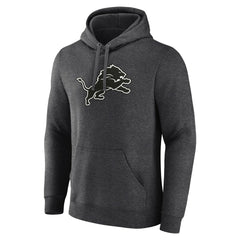Detroit Lions Personalized Name & Number Monochrome Pullover Hoodie - Charcoal - NFL