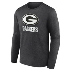 Green Bay Packers Personalized Name & Number Monochrome Long Sleeve T-Shirt - Charcoal - NFL