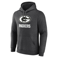 Green Bay Packers Personalized Name & Number Monochrome Pullover Hoodie - Charcoal - NFL