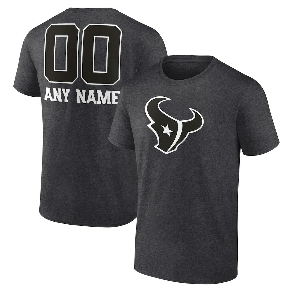 Houston Texans Personalized Name & Number Monochrome T-Shirt - Charcoal - NFL