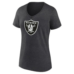 Las Vegas Raiders Women's Personalized Name & Number Monochrome V-Neck Long Sleeve T-Shirt - Charcoal - NFL
