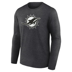 Miami Dolphins Personalized Name & Number Monochrome Long Sleeve T-Shirt - Charcoal - NFL
