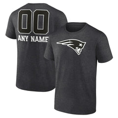 New England Patriots Personalized Name & Number Monochrome T-Shirt - Charcoal - NFL