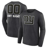 New York Giants Personalized Name & Number Monochrome Long Sleeve T-Shirt - Charcoal - NFL