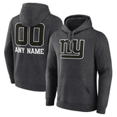 New York Giants Personalized Name & Number Monochrome Pullover Hoodie - Charcoal - NFL