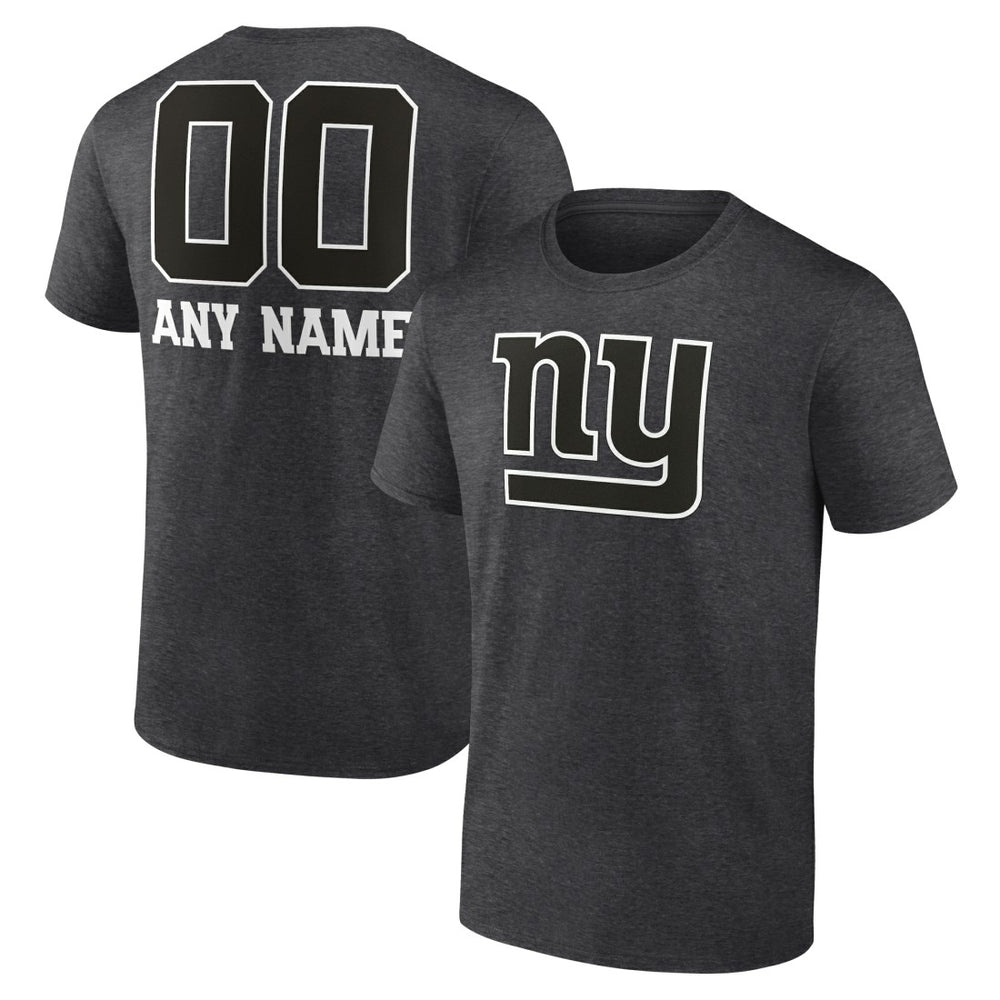 New York Giants Personalized Name & Number Monochrome T-Shirt - Charcoal - NFL